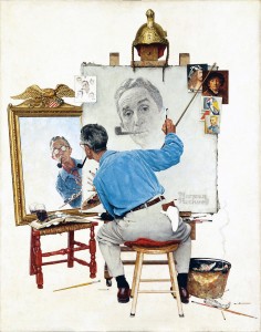 the Norman-Rockwell-Triple-Self-Portrait-1960 (1)