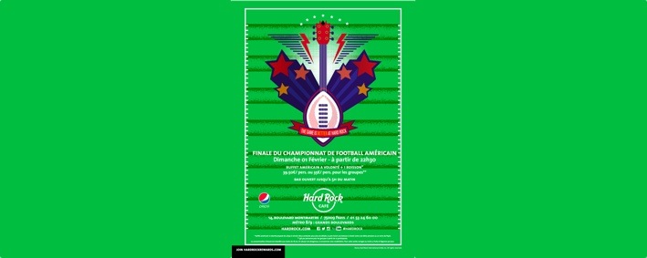 Finale du championnat de football US au Hard Rock Cafe Paris, le 1er février